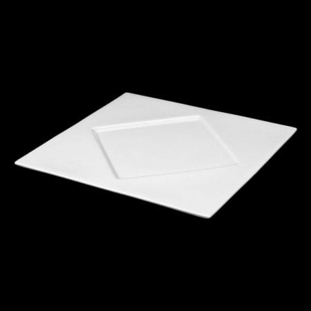 TR 307 PLATZTELLER Square Plate ''Rondo'' with large rhombus mirror