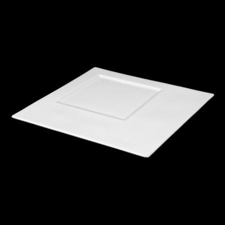 TR 308 PLATZTELLER Square plate ''Rondo'' with large cuboid