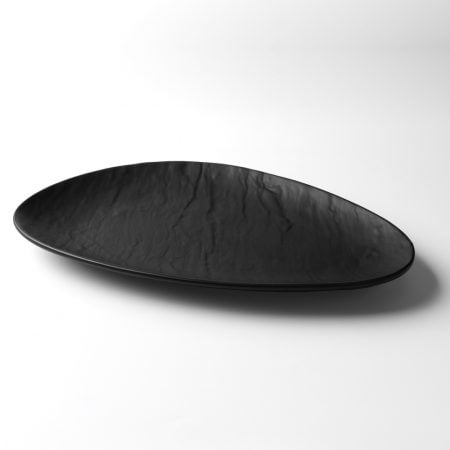 SDS 236 SCHIEFERDESIGN Porcelain Plate 36 x 23 cm ''Slate Design'' black