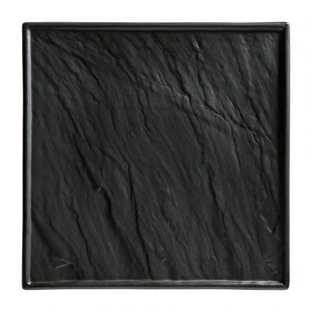 SDS 003 SCHIEFERDESIGN Porcelain Plate 26 x 26 cm ''Slate Design'' black