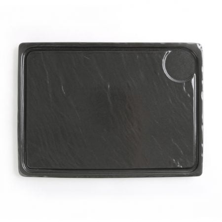 SDS 013 SCHIEFERDESIGN Porcelain Plate 33 x 24 cm ''Slate Design'' black gl