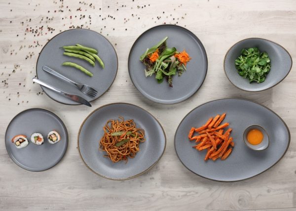 RT 520 REACTIVE TREND Porcelain Plate 20 cm ''Granito'' with high rim