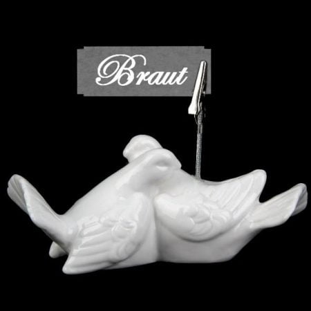 PSTA 002 FIGUREN Card holder dove pair | MOQ 96 pcs./Masterbox, 4 pcs./Setbox High Quality | Quality Level: High Quality