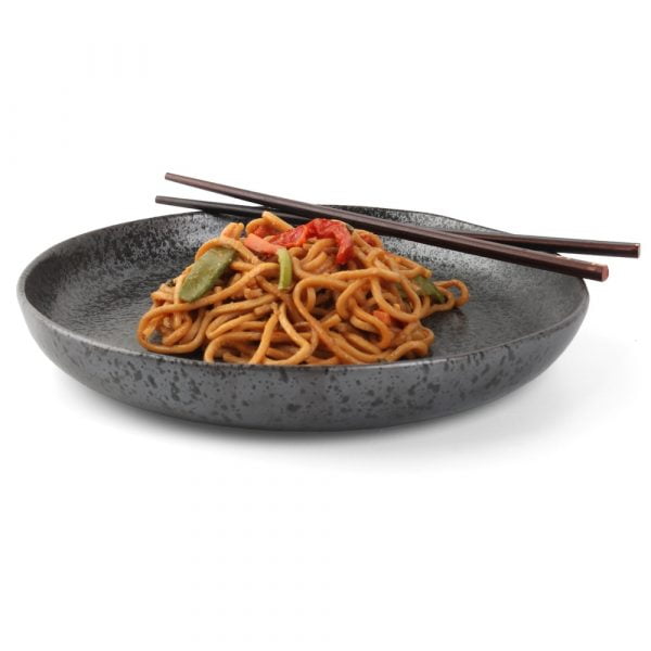 Teller-tief-Asianudeln-24-cm-RT-324-Reactive-Trend-Carbon-dekoriert-Holst-Porzellan-seitlich